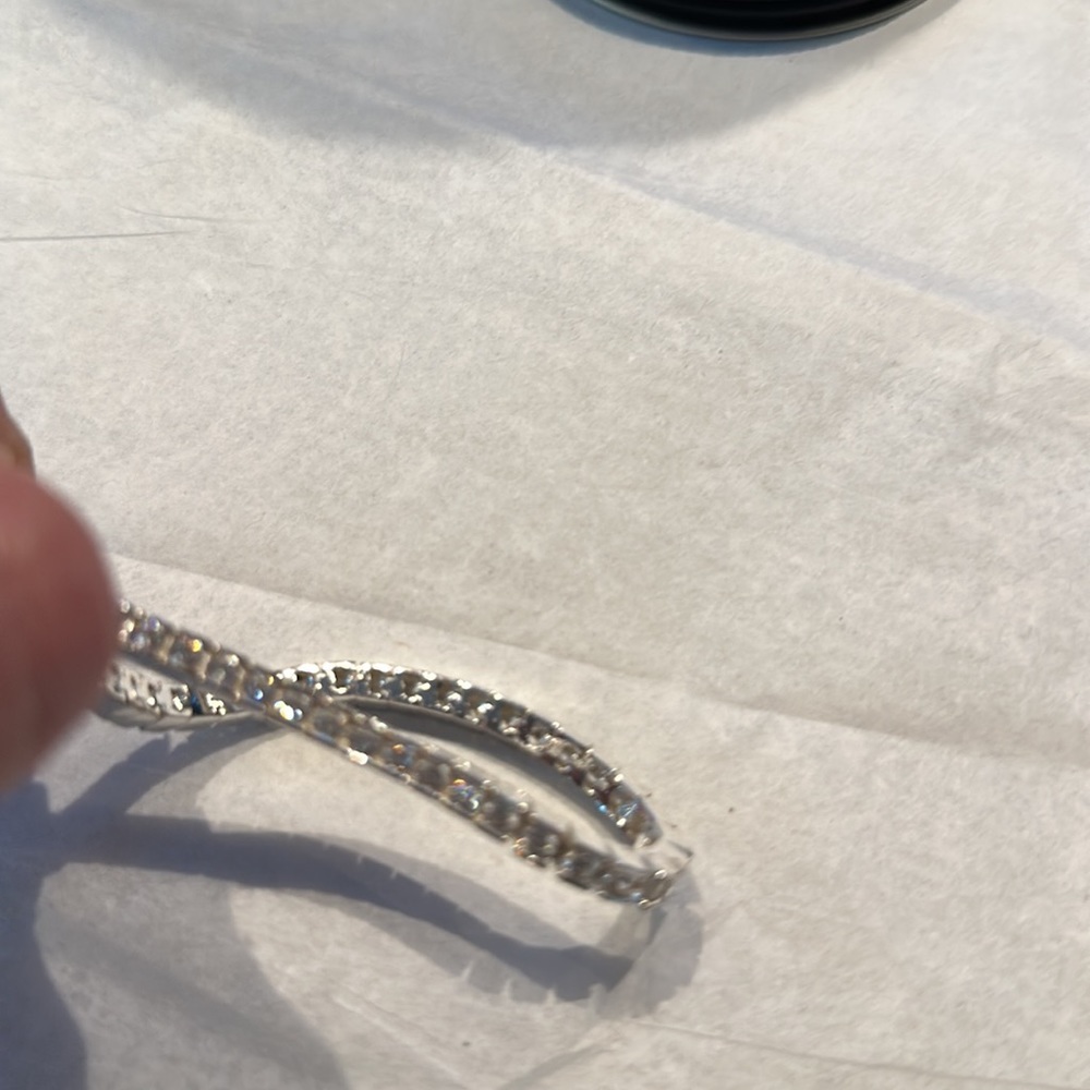 Rhinestone Adjustable Bracelet Euc - image 5